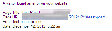 WordPress Error Reporting Plugin - Email Notification