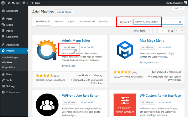 Install and activate the Admin Menu Editor plugin.