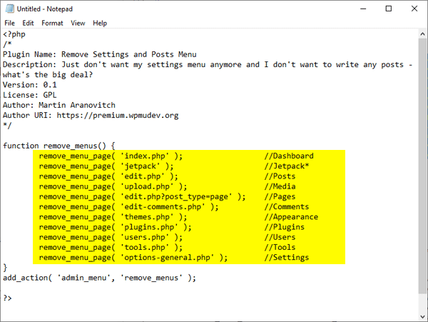 This will remove every menu for all users\.
