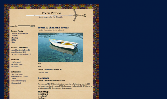 Medieval WordPress theme