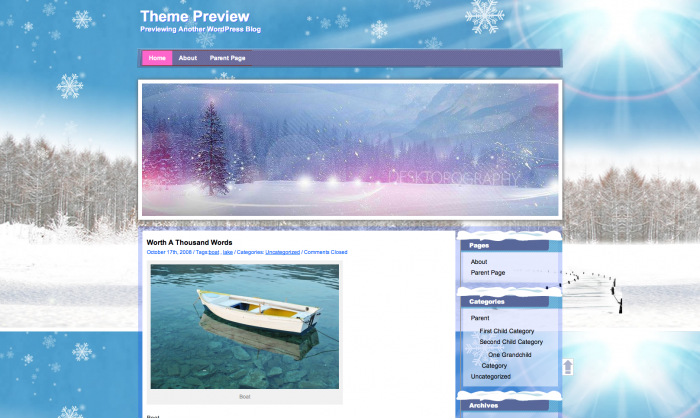 Winter WordPress theme