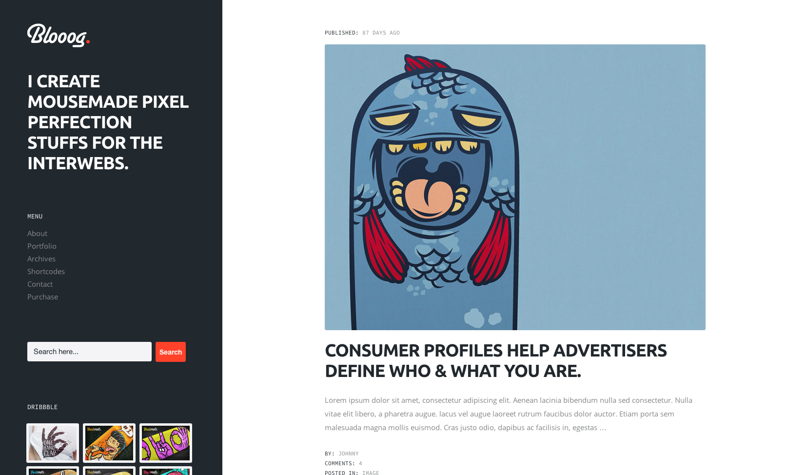 Bloog flat WordPress theme