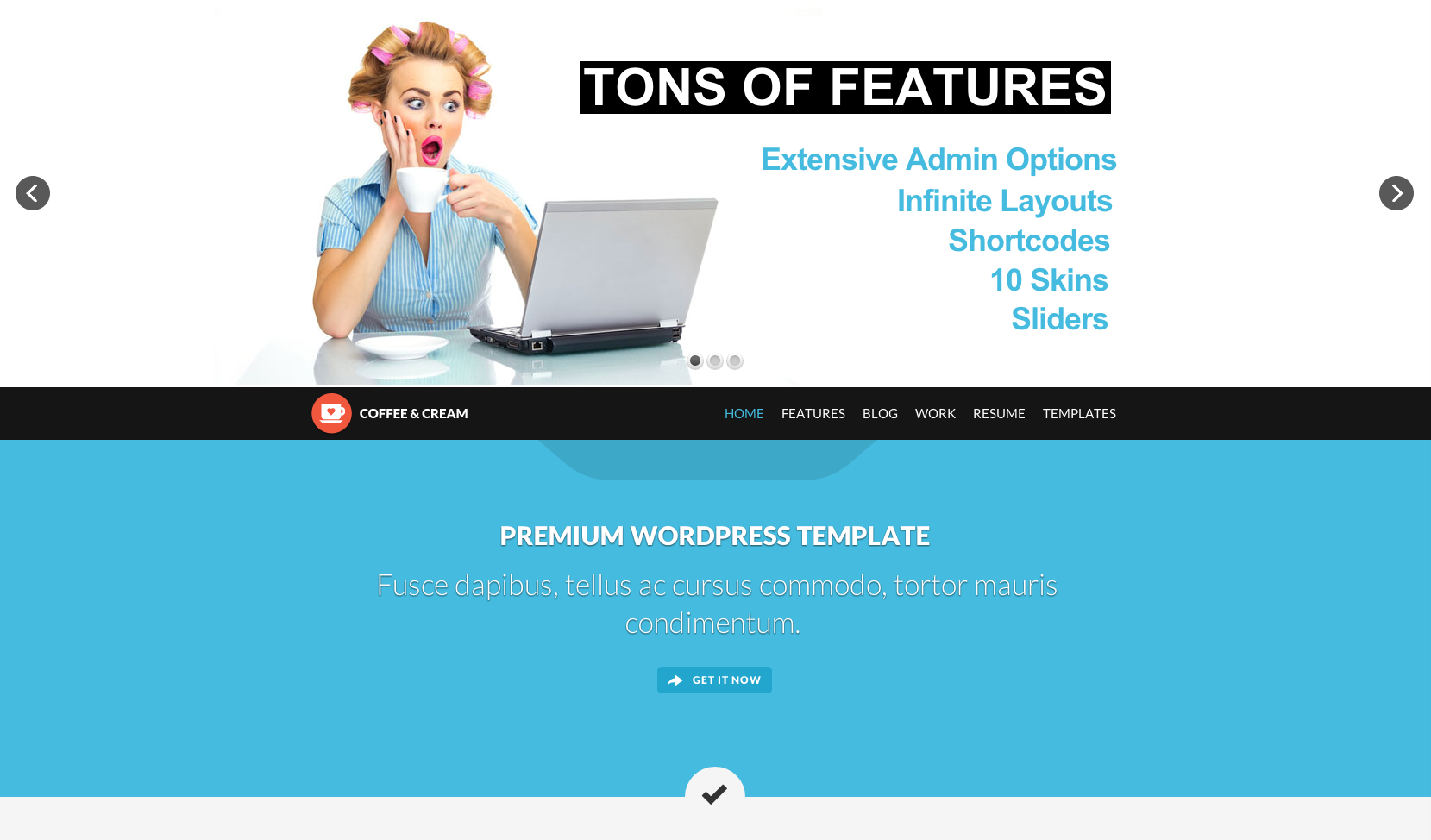 Coffee and Cream flat WordPress theme