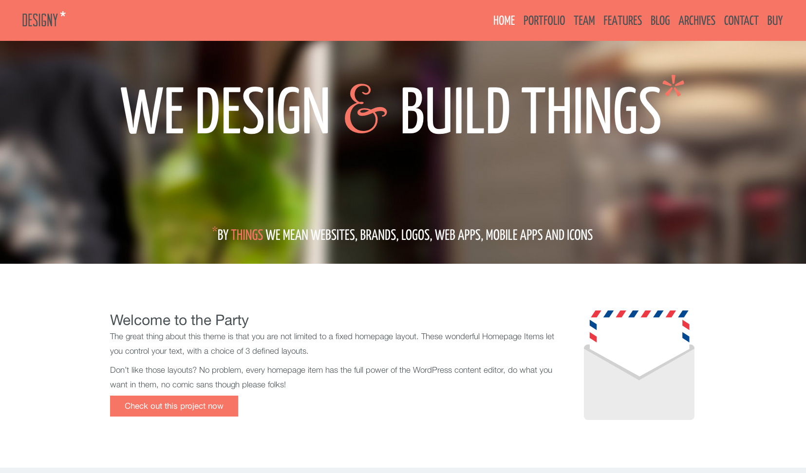 Designy flat WordPress theme
