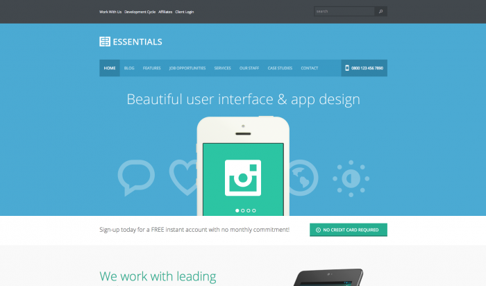 Essentials flat WordPress theme
