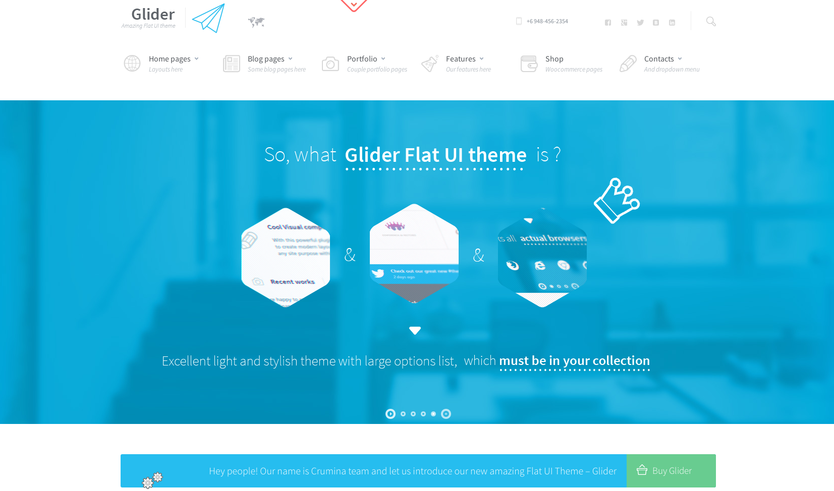 Glider flat WordPress theme