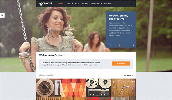 Octavus flat WordPress theme