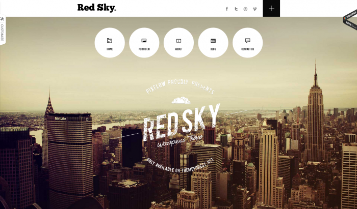 Red Sky flat WordPress theme