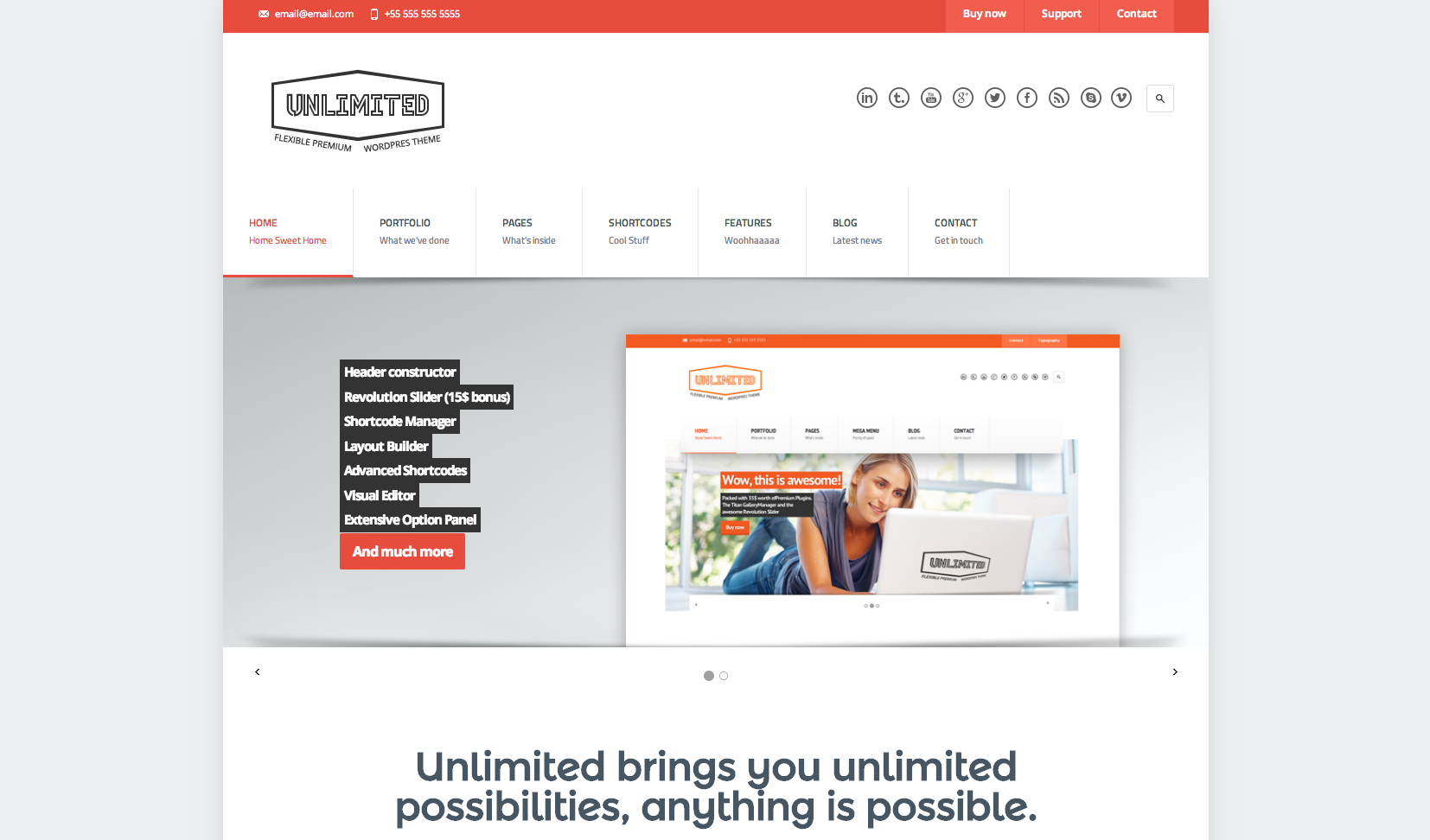 Unlimited flat WordPress theme