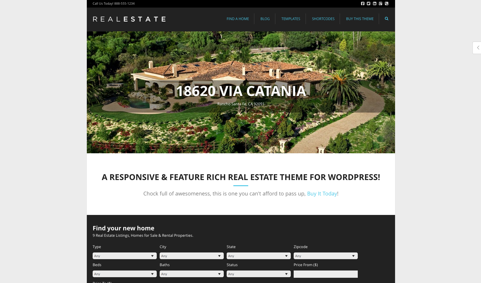 WP Pro Real Estate 5 flat WordPress theme
