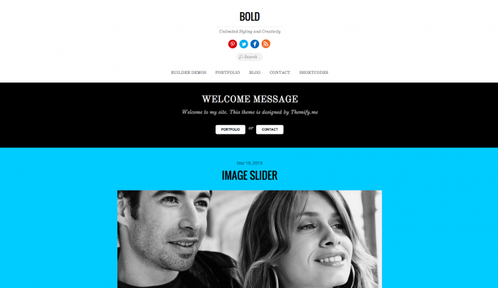 Bold colorful WordPress theme