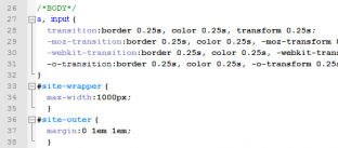 WordPress theme - example stylesheet content heading