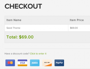 Organic Themes checkout