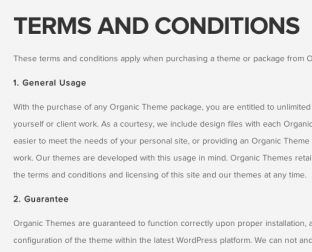 Organic Themes Terms and Conditions