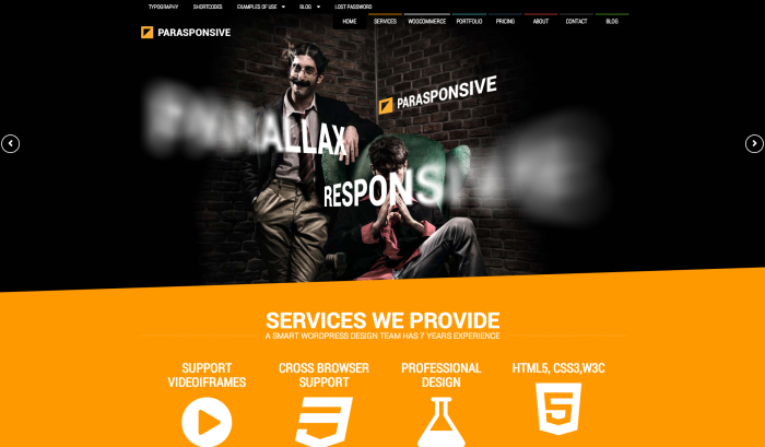 Parasponsive colorful WordPress theme