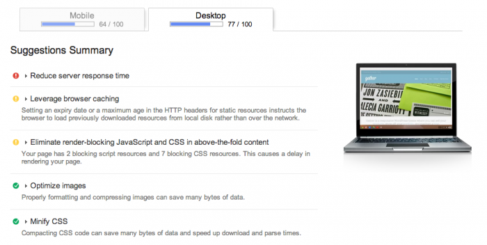 Theme Trust Gather PageSpeed Insights