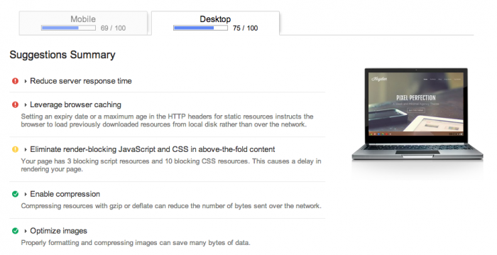 Theme Trust Hayden PageSpeed Insights