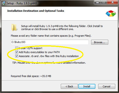 Add the ruby tools to your PATH variable