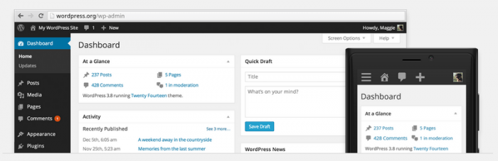 New admin design