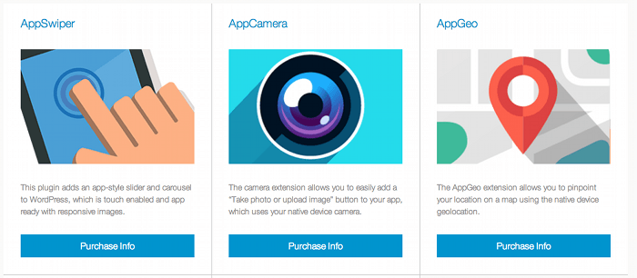 Screenshot of 3 of the extensions