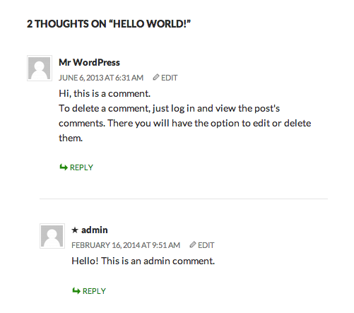 Comments section
