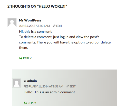 Gradient comments