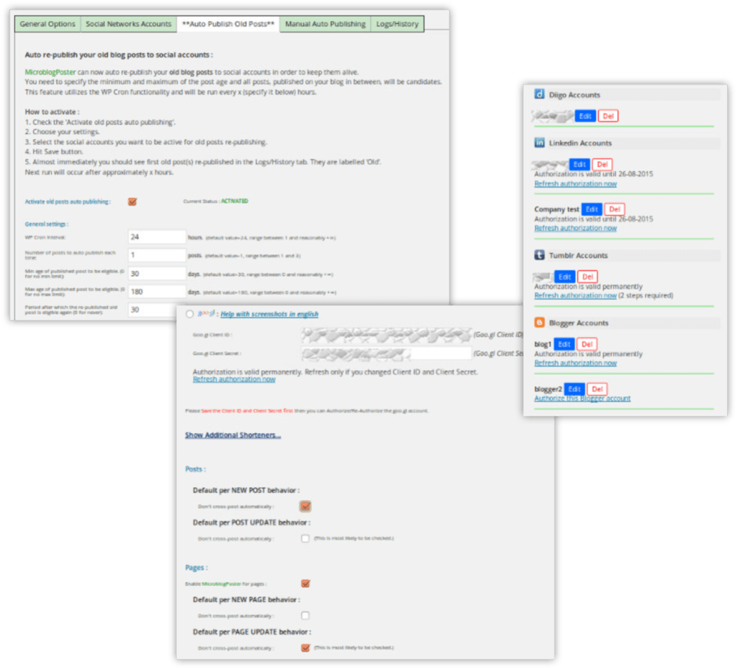 Microblog Poster screenshots.