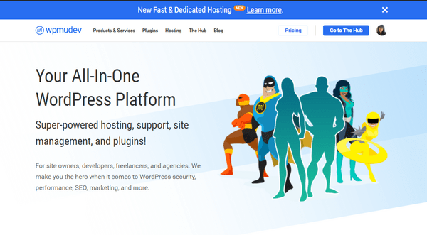 Screenshot of WPMU DEV homepage