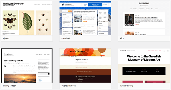 WordPress theme gallery