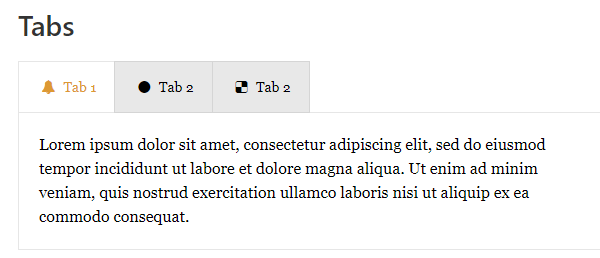 Example of a set of tabs from tab responsive
