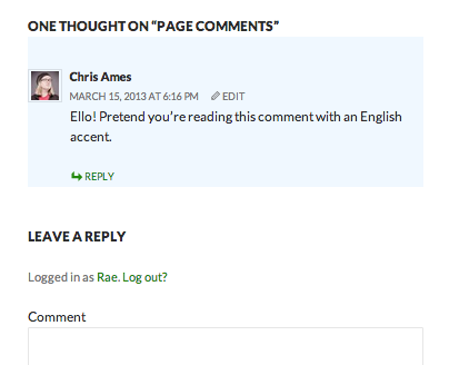 Highlighted comment