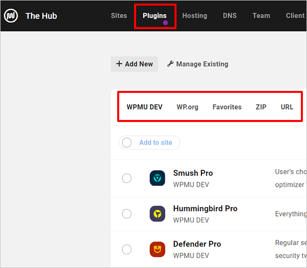 The Hub - Plugins