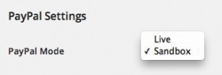 Screengrab of the PayPal Mode Settings