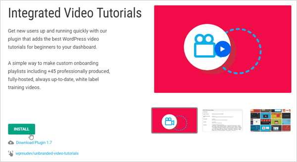 Integrated Video Tutorials plugin