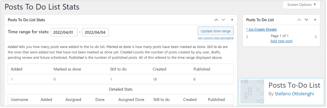 Posts To Do List plugin.