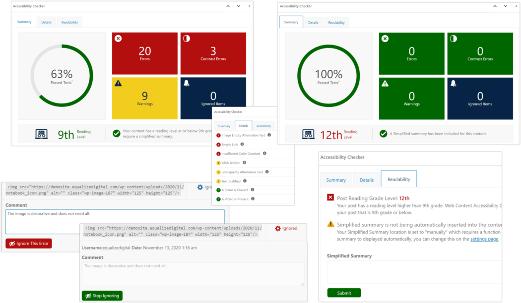 Accessibility Checker screenshots.