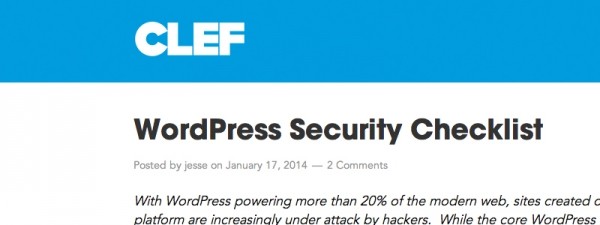 WordPress Security Checklist - CLEF image