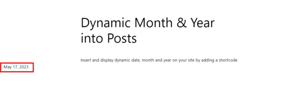 10. Dynamic Month & Year into Posts image