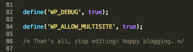 Activate Multisite