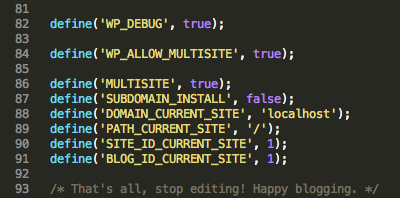 Multsite wp-config