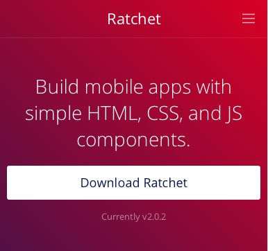 Screenshot of the Ratchet home page