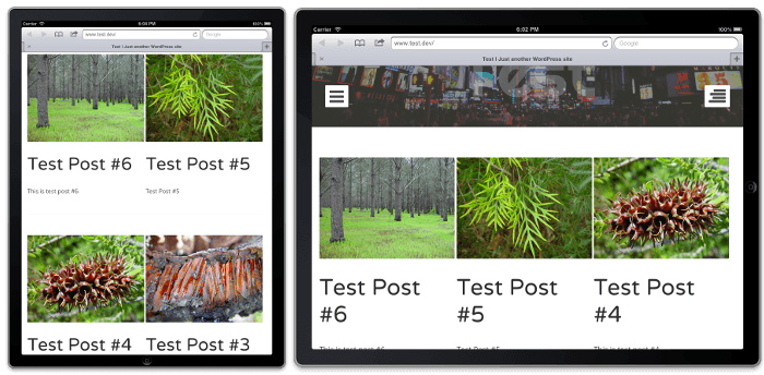 Grid layout on an iPad in both portrait and landscape