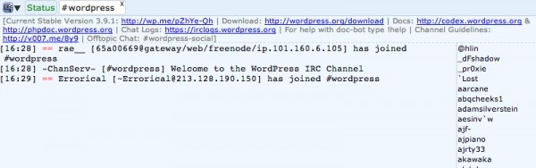 WordPress IRC Chat image