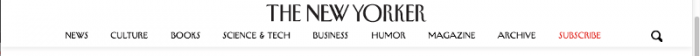 The New Yorker header after scrolling