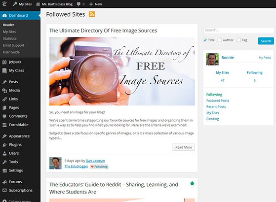 Reader dashboard