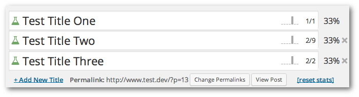 Screengrab of the title entry on the post edit screen with multiple titles