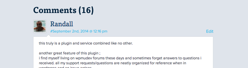 WPMU DEV comments