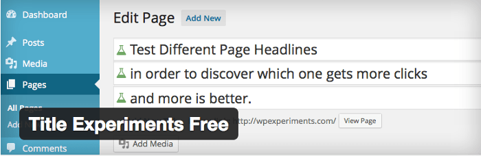 Promo image for the Title Experiments Free plugin