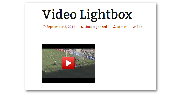 Post output with a video thumbnail as the link to the video lightbox