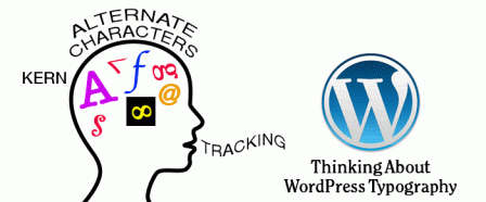 A head filled with type and glyphs, with callouts for typographical terms.